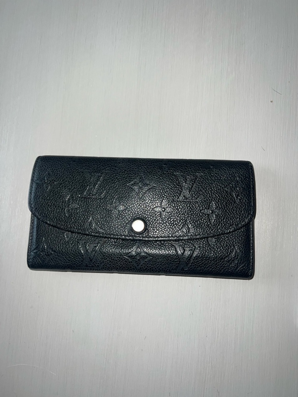 Louis Vuitton Black Embossed Monogram Long Wallet